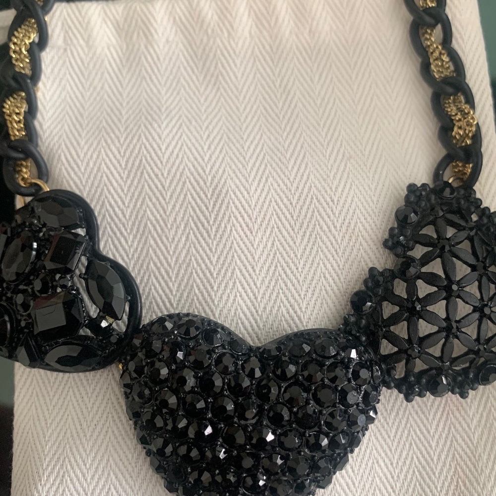 Betsey Johnson black and gold heart